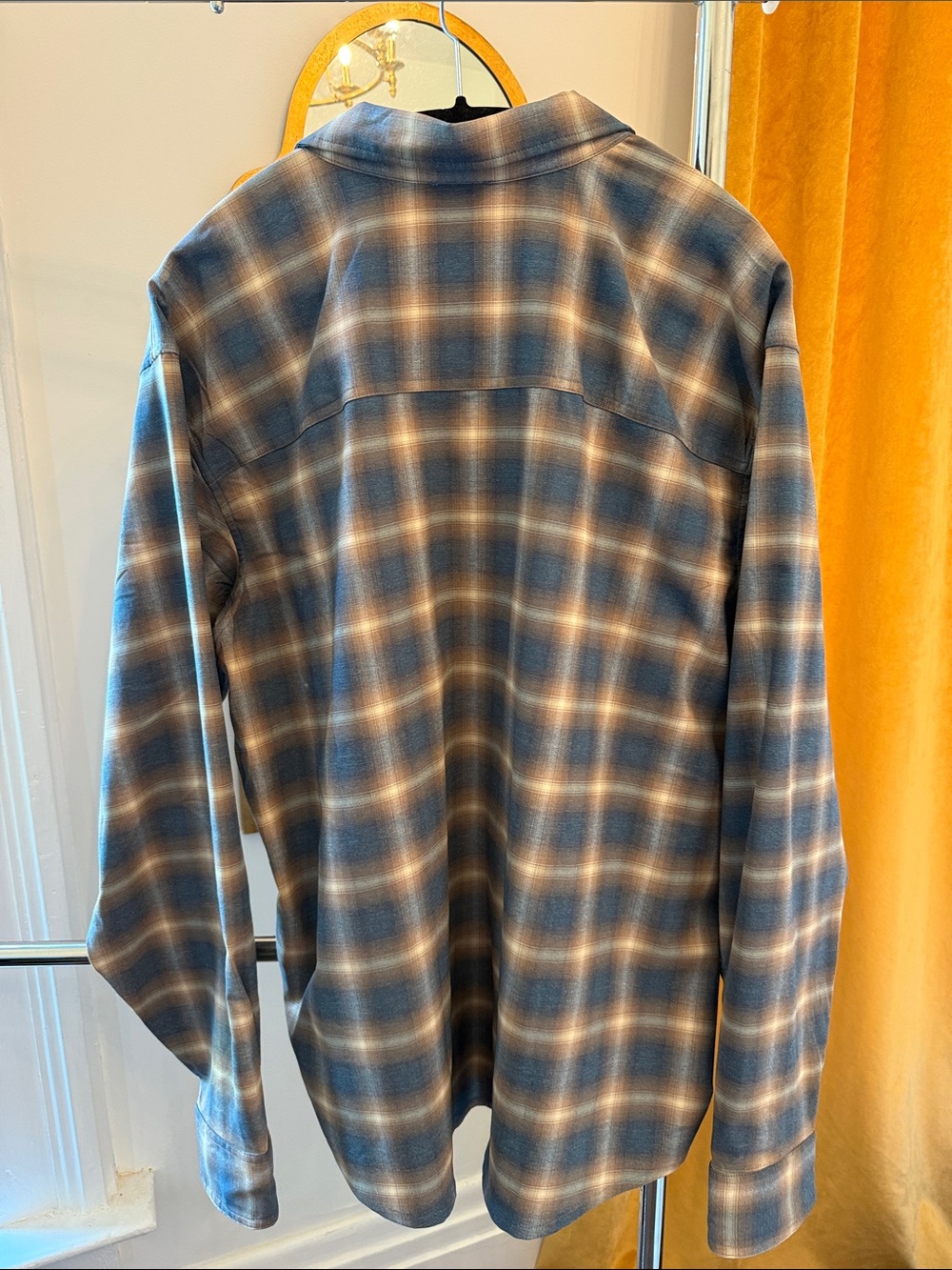 Men's NWT REI Blue Plaid Sahara Thermal Shirt Button-Up Shirt XXL - Picture 5 of 7